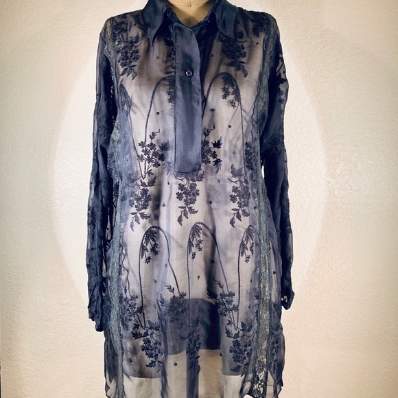 4 Love & Liberty by Johnny Was Silk Hanna Tunic M NWT - Picture 4 of 5